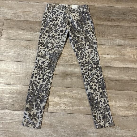 NWT Current/Elliott Jeans Gray Leopard Print Ankle Skinny Women 25 Stretch Denim - Picture 9 of 10